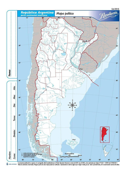 MAPA N*3 DIVISION POLITICA ARGENTINA